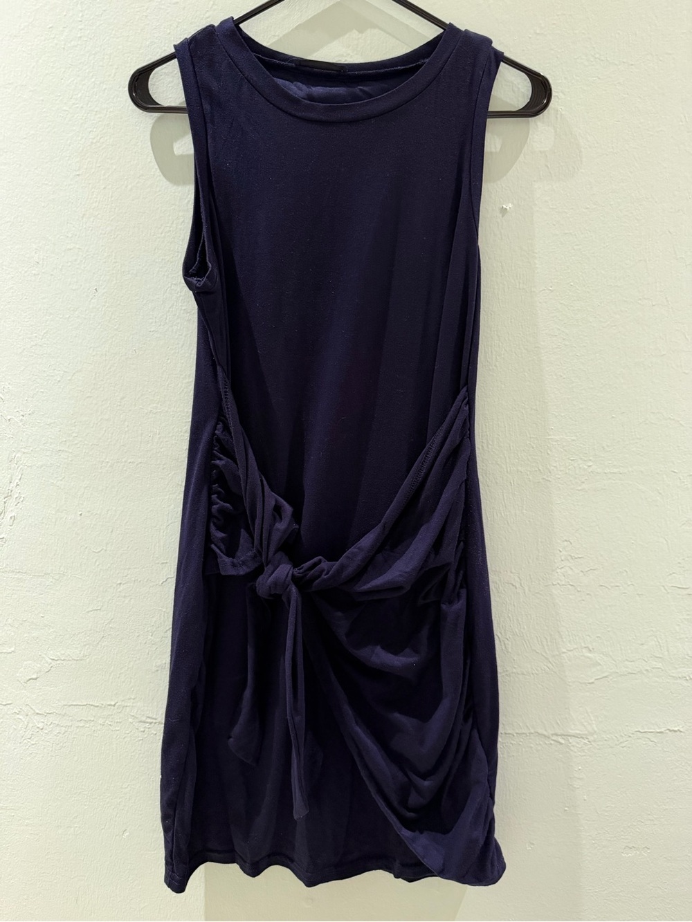 Sleeveless Knot-Front Dress - Navy